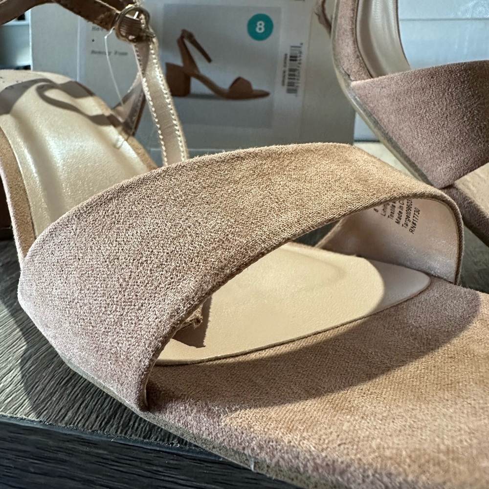A New Day Sonora Micosuede heels - light beige - never worn - size 8